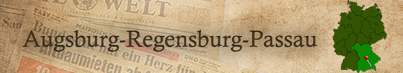 Alte Zeitung aus Augsburg, Regensburg oder Passau als Geschenk