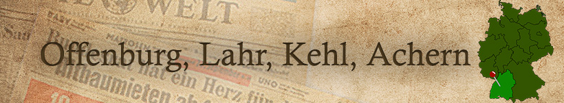 Alte Zeitung aus Offenburg, Lahr, Kehl oder Achern als Geschenk