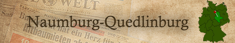 Alte Zeitung aus Naumburg oder Quedlinburg als Geschenk