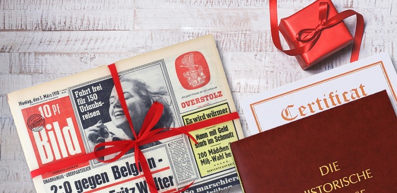 HISTORIA Zeitung aus der ehemaligen DDR vom Tag der Geburt 1962 Mappe /& Zertifikat als Geschenkidee historische DDR-Zeitung inkl