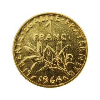 1 Franse frank goudkleurige munt
