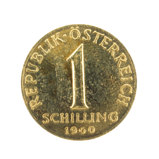 1 Schilling-Münze vergoldet 