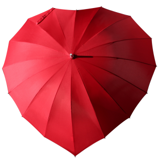 Herz-iger Regenschirm rot