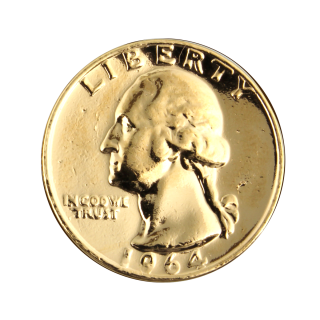 Moneda de 1 Quarter Dólar US chapada en oro