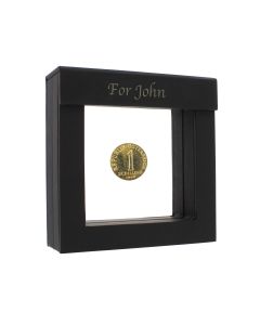 1 Austrian Schilling original coin from desired year gold-plated in a customizable frame