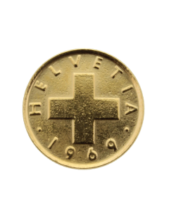 Pièce dorée de 1 centime suisse