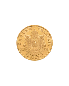 Pièce d´or originale 20 francs Napoléon III