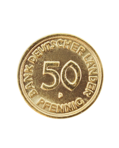 Original 50 Pfennig Münze zum 50. Geburtstag