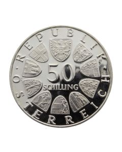 Original 50 Schilling Münze zum 50. Geburtstag