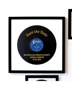 Echte alte Vinyl-Schallplatte mit Personalisierung