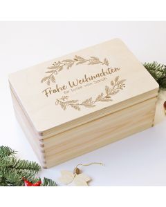 Personalisierbare Geschenkkiste Weihnachten aus Holz