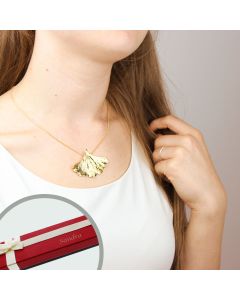 Thinly golden-plated Ginkgo Pendant