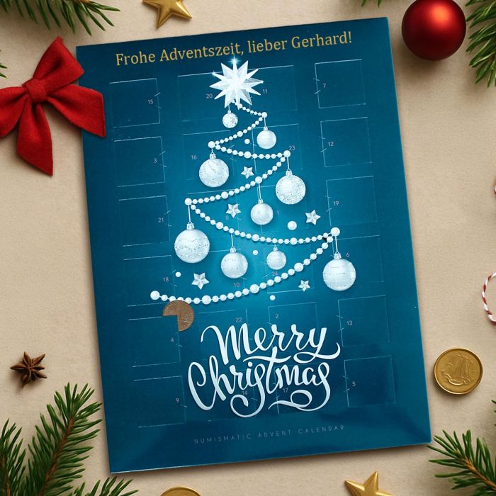 Munten adventskalender met 24 internationale munten