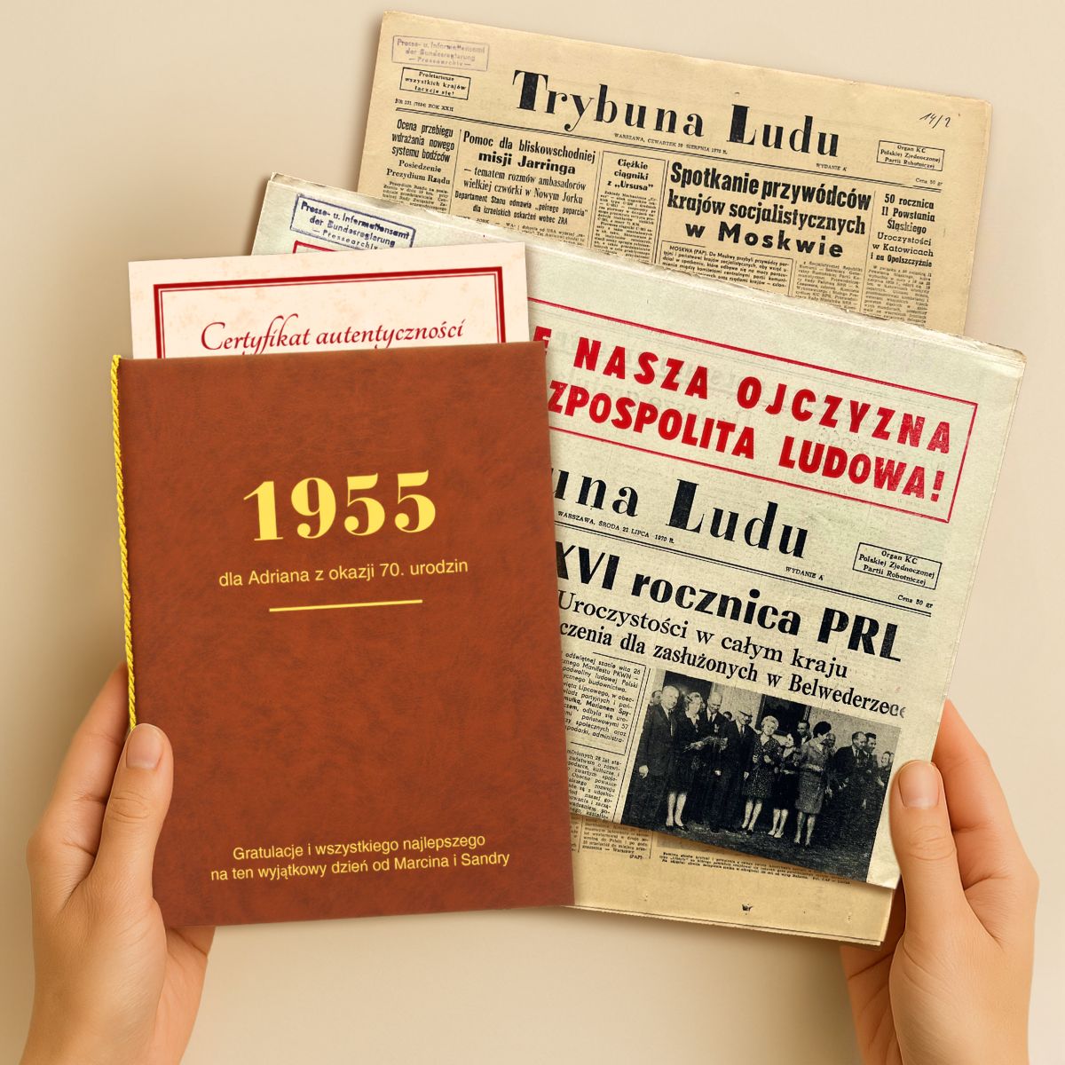 Stara gazeta jako prezent na urodziny