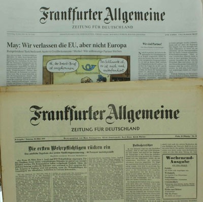 Frankfurter Allgemeine Zeitung vom 30.03.1957 und 2017