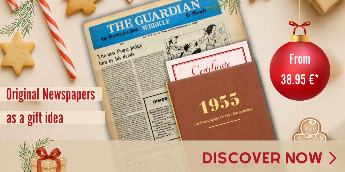 Old newspaper as a Christmas gift Old newspaper as a Christmas gift