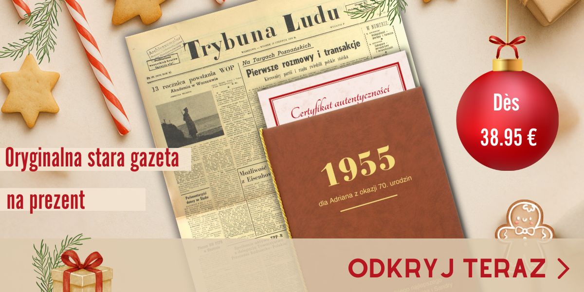 Stara gazeta na prezent świąteczny Stara gazeta na prezent świąteczny